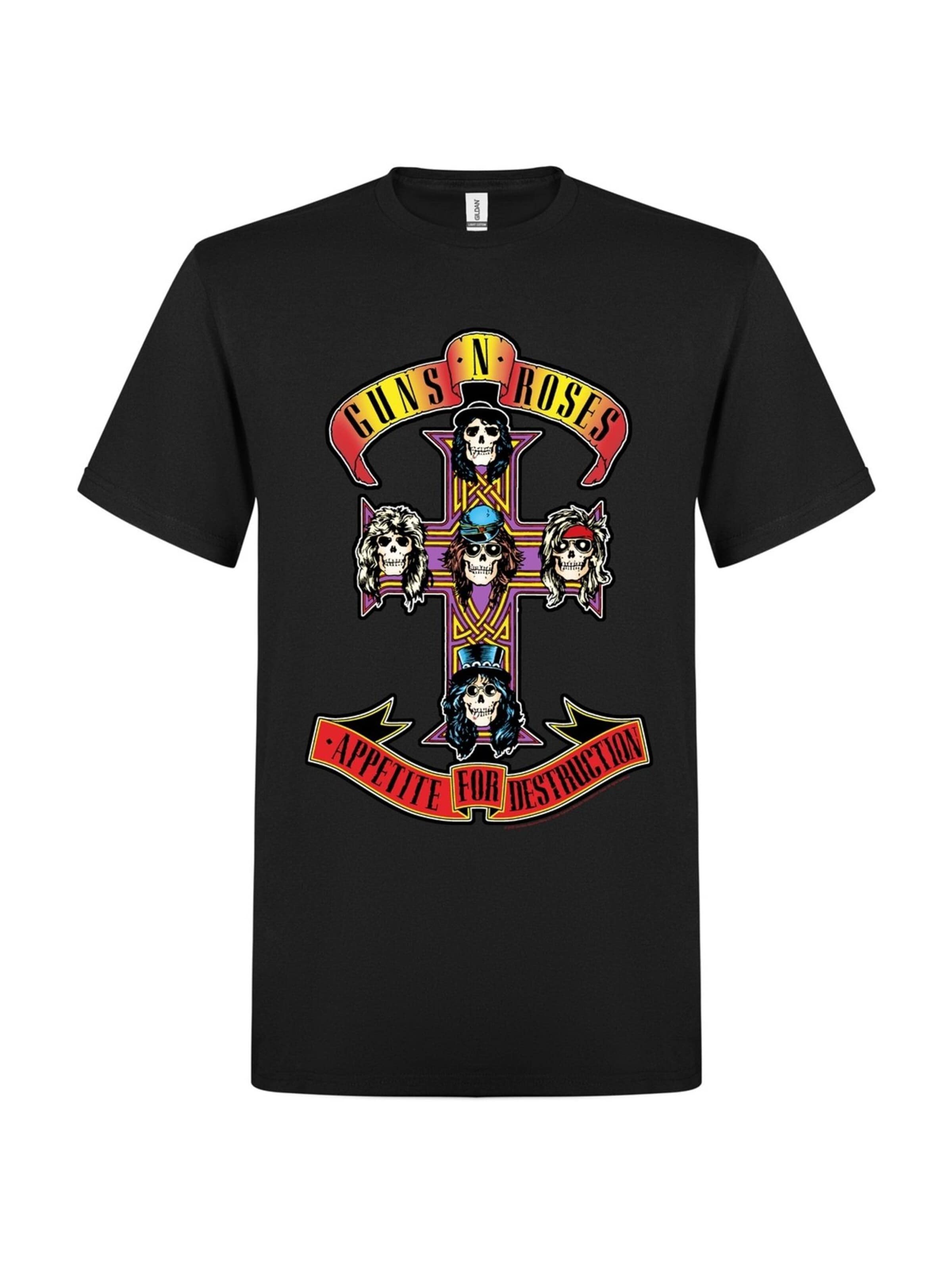 GUNS N' ROSES Shirt 'GNR Appetite for Distruction' in Black: front