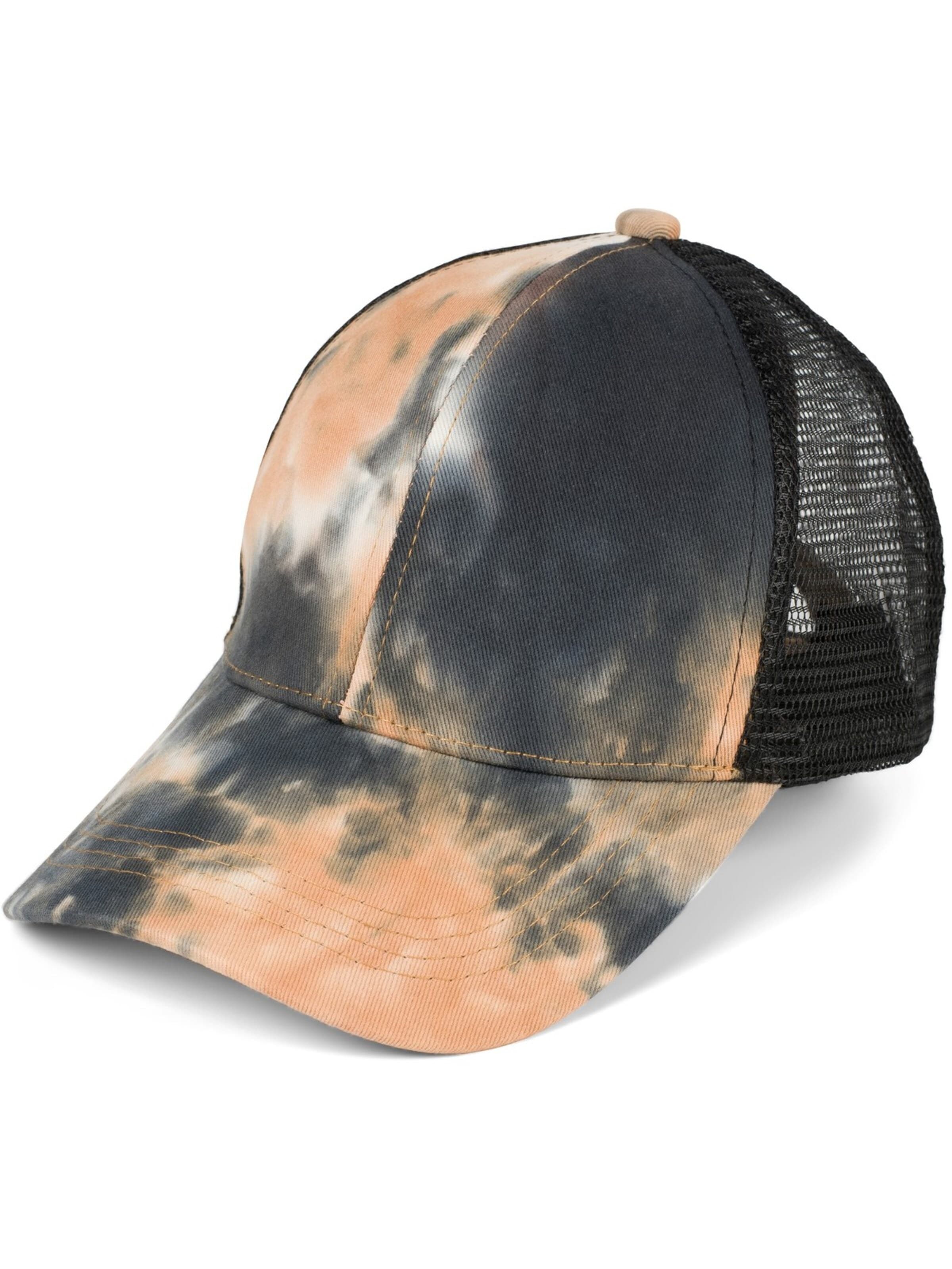 styleBREAKER Cap 'Ponytail Baseball Cap Batik mit Mesh Einsatz' in Orange: front