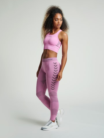 Hummel Skinny Športne hlače 'First' | vijolična barva