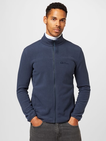 JACK WOLFSKIN Athletic Fleece Jacket 'Beilstein' in Blue: front