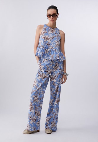 Wide Leg Pantalon à plis Liu Jo en bleu