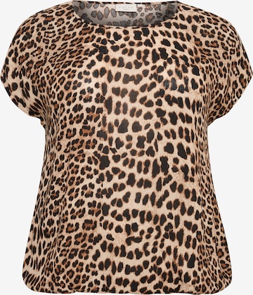 KAFFE CURVE Blouse 'Stanley' in Beige: voorkant