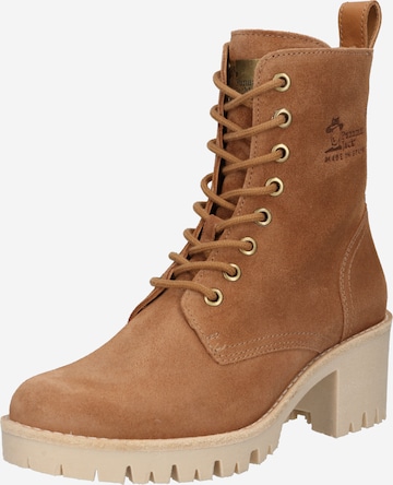 PANAMA JACK Lace-Up Ankle Boots 'Polonia' in Brown: front