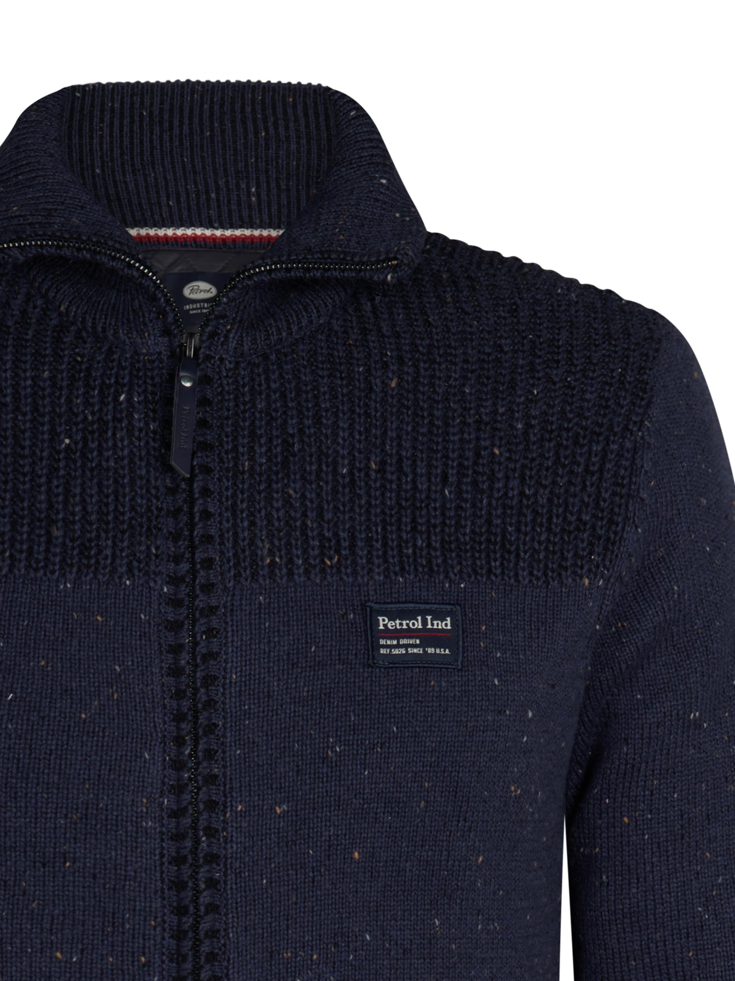 Petrol Industries Knit Cardigan in Blue