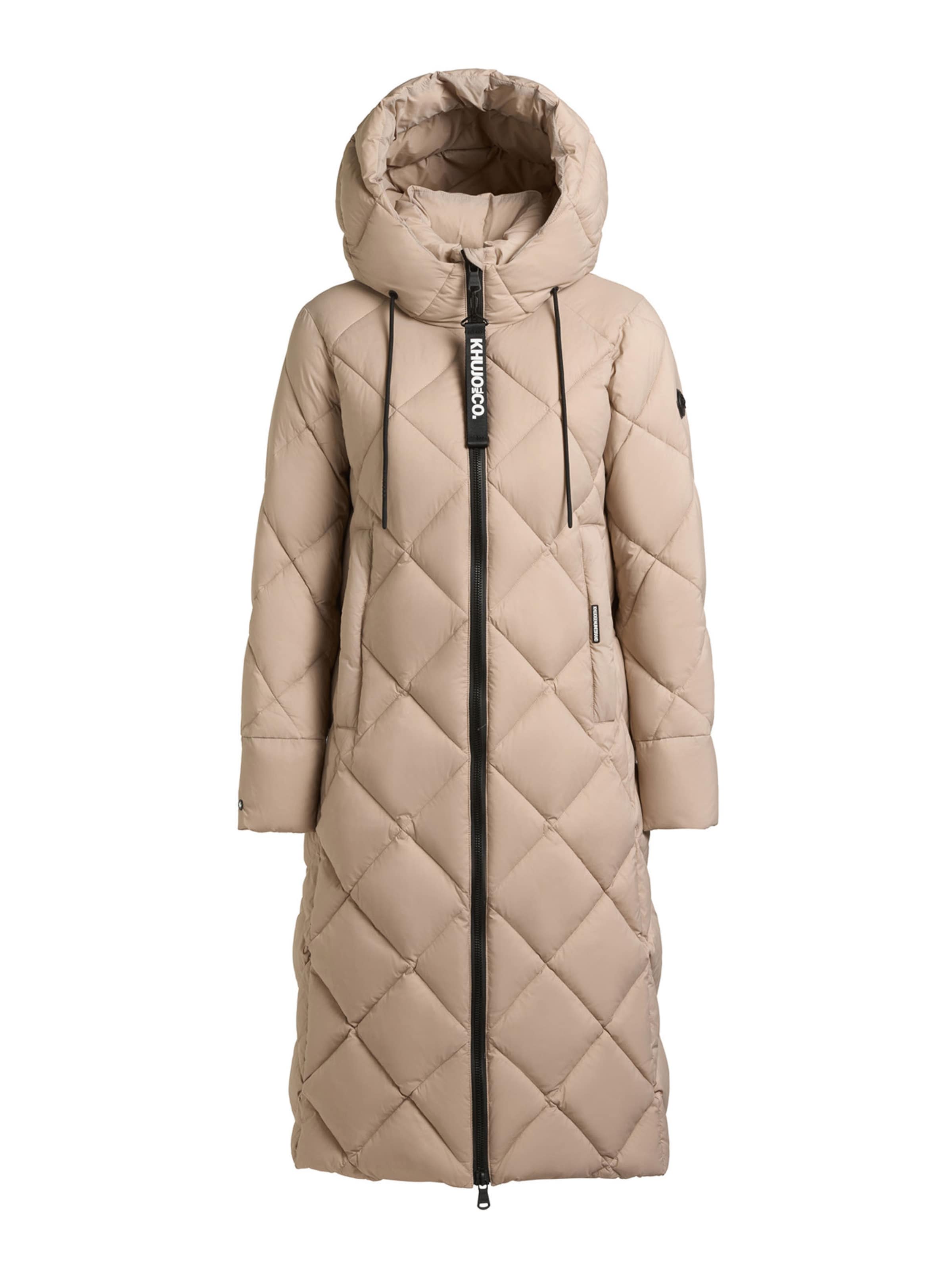 khujo Pitkä talvitakki 'Cilia2' värissä beige: etupuoli
