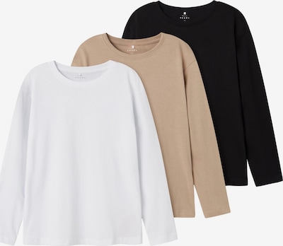 NAME IT Majica 'NKMVobbo' u bež siva / crna / bijela, Pregled proizvoda