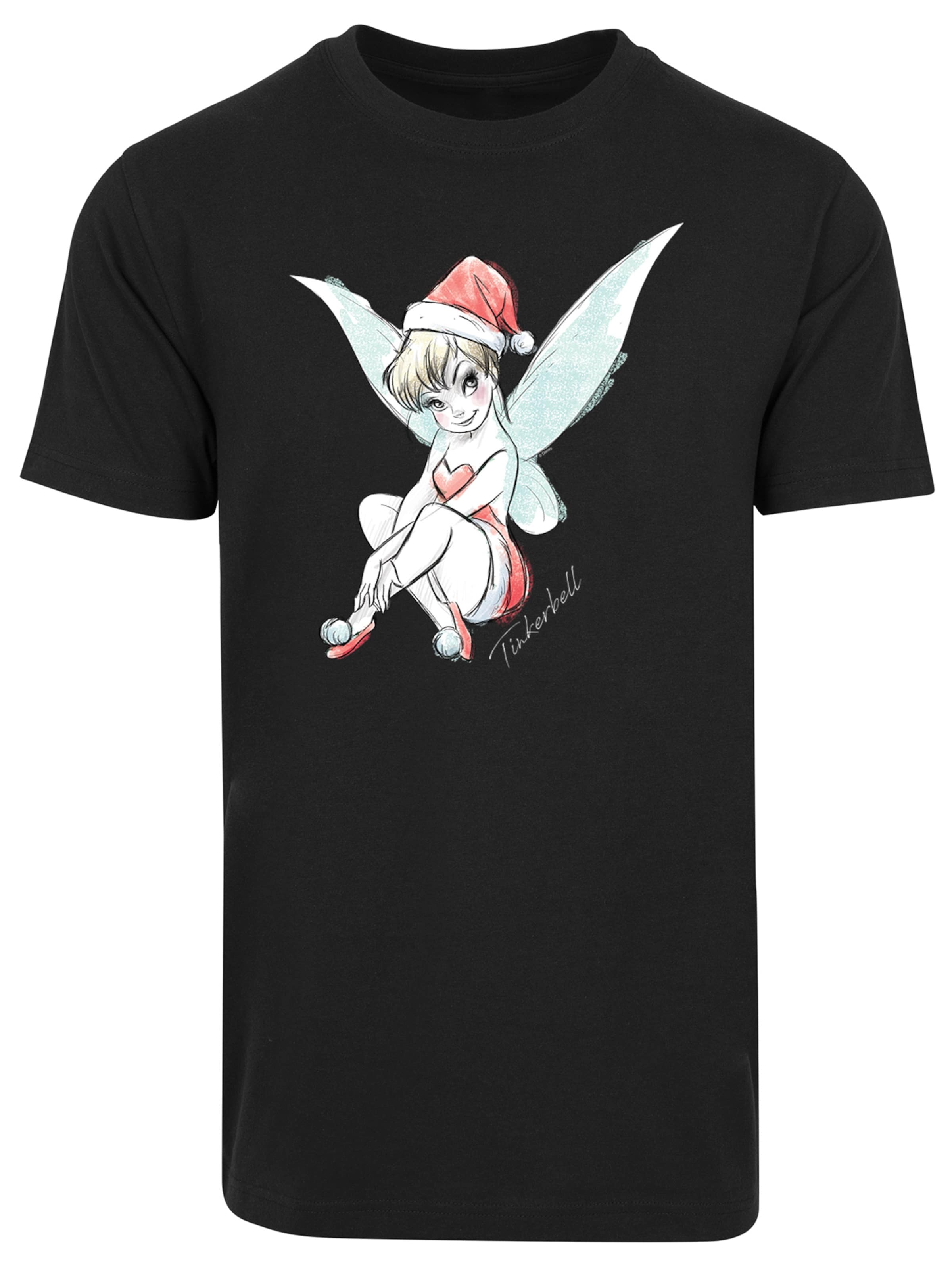 T-Shirt 'Disney Tinkerbell Christmas Fee' F4NT4STIC en noir : devant