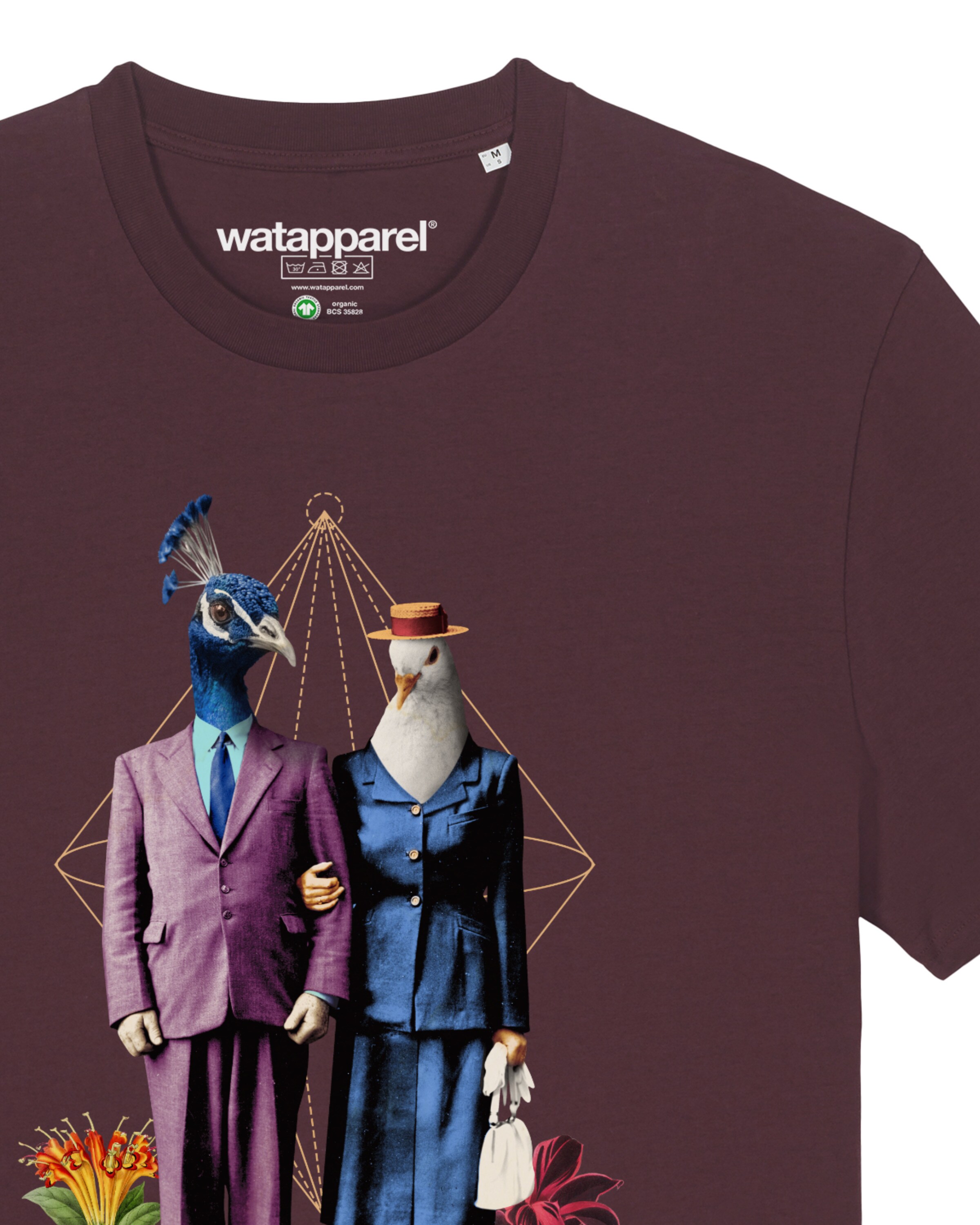 Maglietta 'Fancy Birds' di Watapparel in rosso