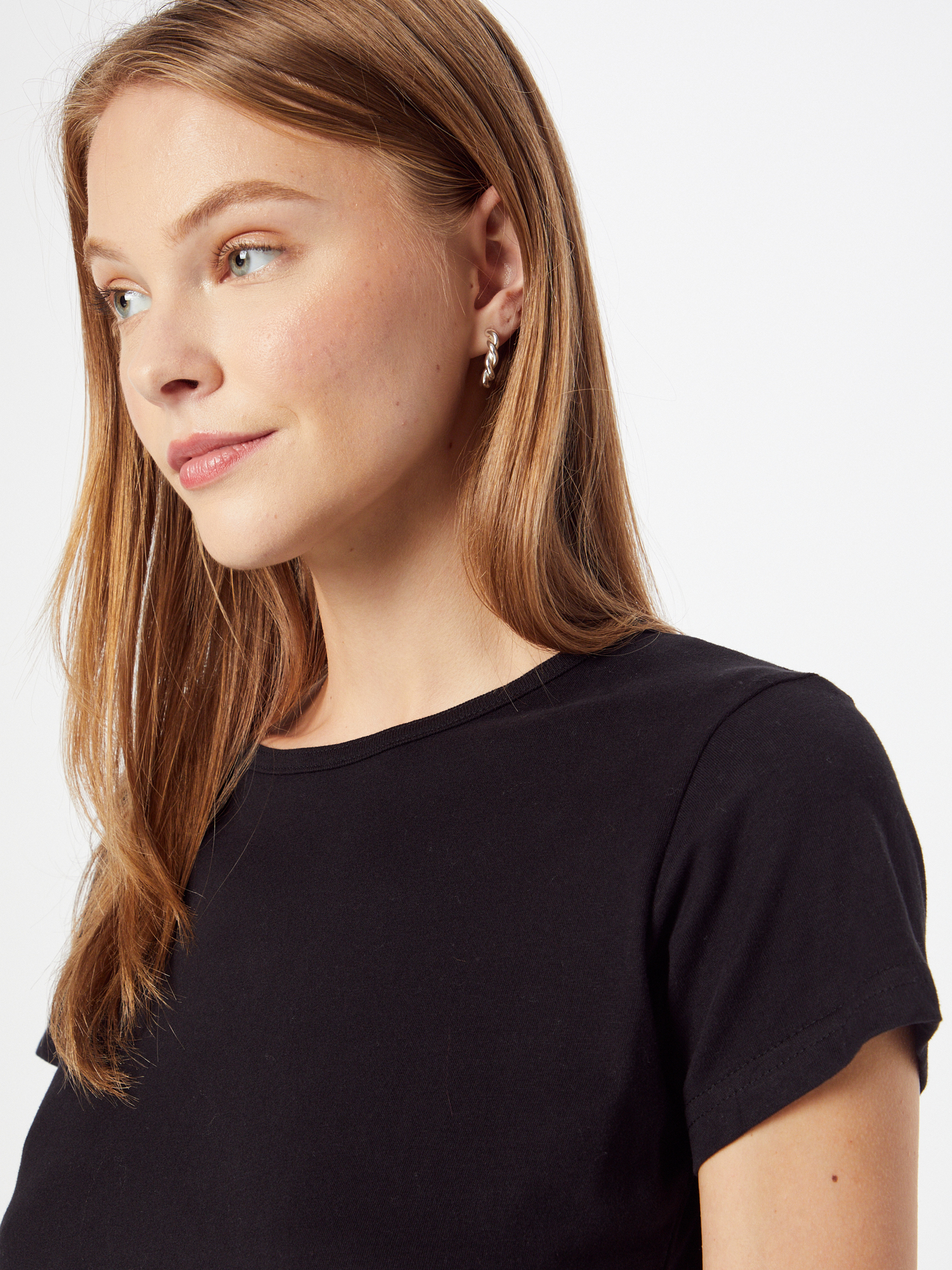 WEEKDAY T-Shirt Fave Fitted in Schwarz 
