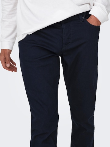 Only & Sons Normalny krój Spodnie 'Loom' w kolorze niebieski