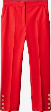 MANGO Spodnie w kant 'Gold' w kolorze czerwony: przód