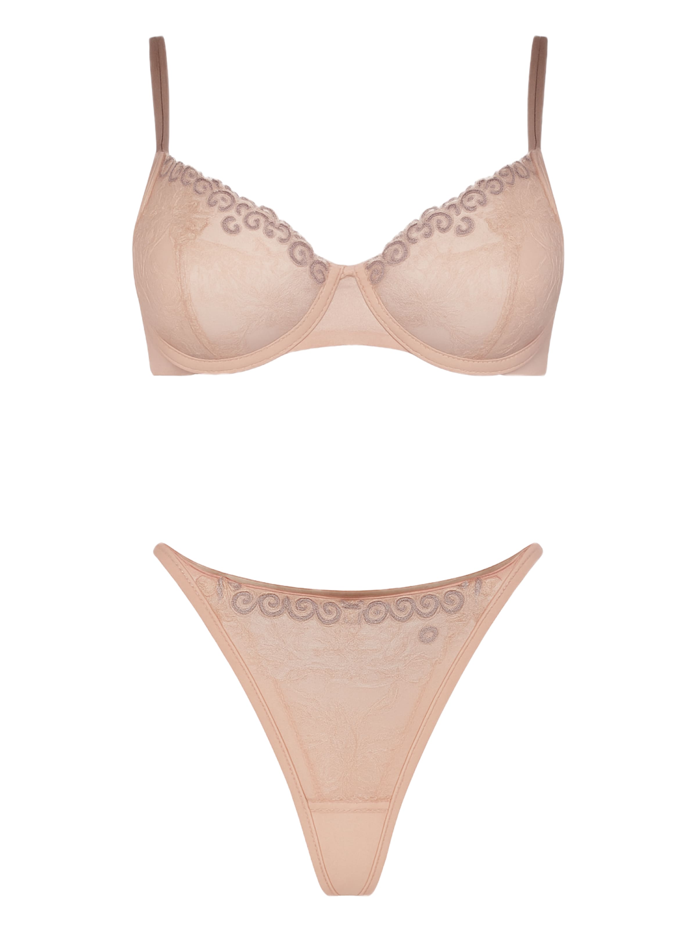 C&City T-Shirt BH-Set in Beige: Vorderseite