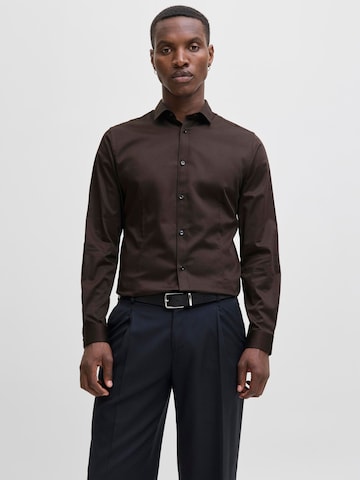 JACK & JONES Super Slim Fit Hemd in Braun: Vorderseite