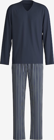 CALIDA Pyjama lang 'Cotton Special' in Blau: Vorderseite