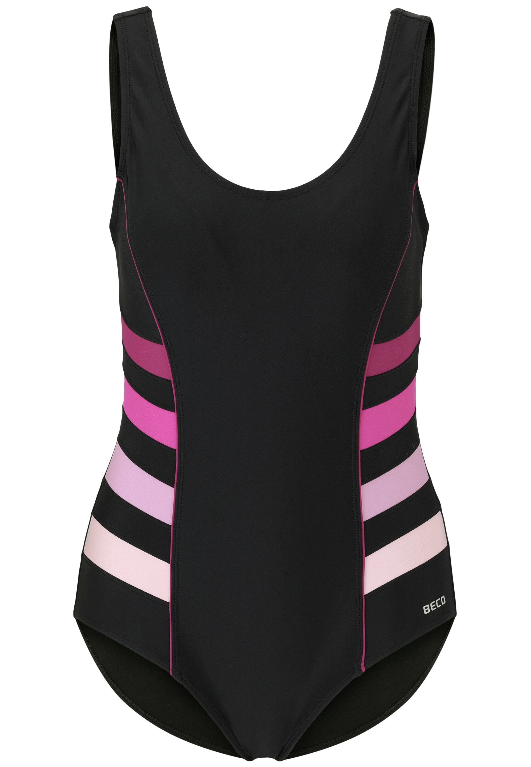 BECO the world of aquasports Bralette Swimsuit 'Dynamic Stripes' in Red: front