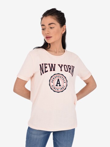 T-shirt 'New York' AÉROPOSTALE en rose : devant