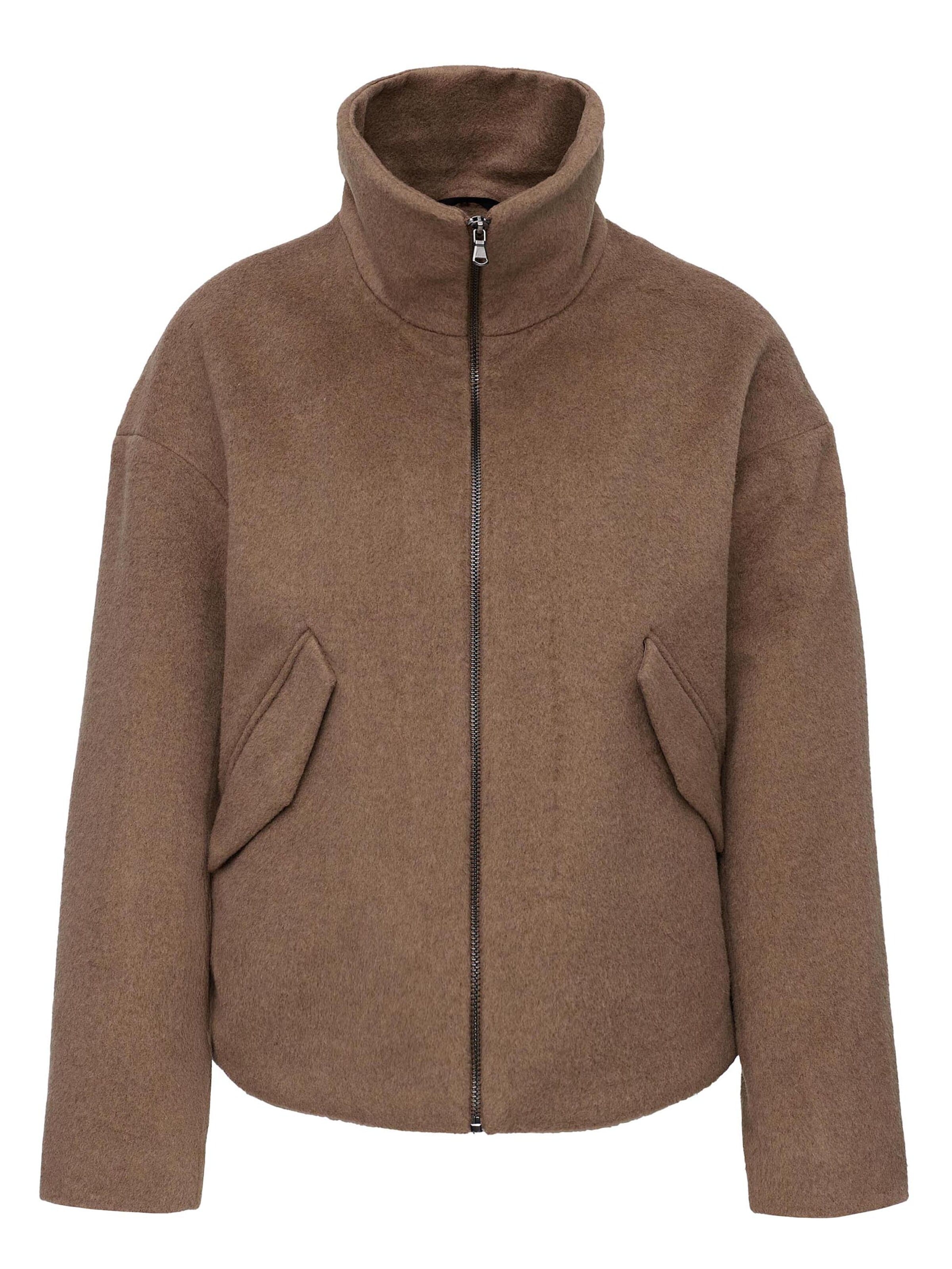 MANISA Between-season jacket 'Wolljacke' in Brown