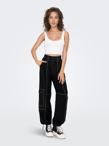 ONLY Loose fit Cargo trousers 'AMALIA' in Black