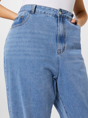 Nasty Gal Plus Ohlapna forma Kavbojke 'Debbie' | modra barva