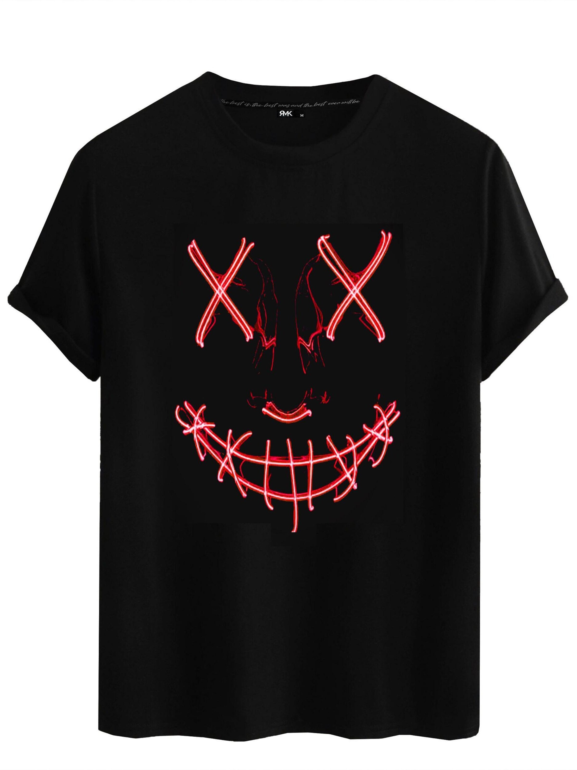 RMK Shirt 'Basic Vintage Smile'‌‌‌‌‌‌‌‌‌‌ in Schwarz: Vorderseite