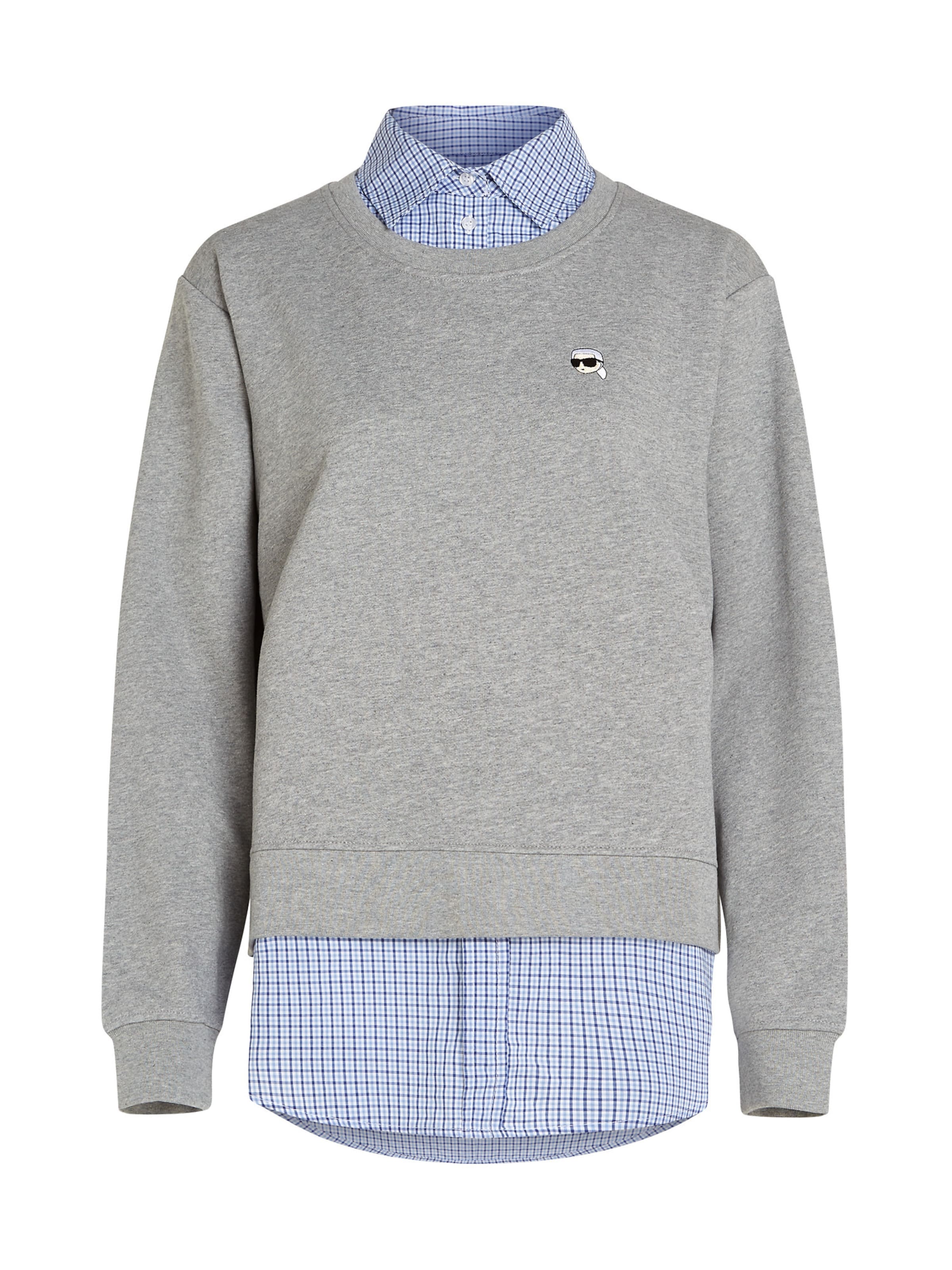 Bluză de molton de la Karl Lagerfeld pe gri: față