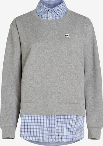 Bluză de molton de la Karl Lagerfeld pe gri: față