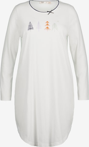 Ulla Popken Nachthemd in Wit: voorkant