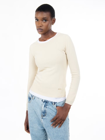 Influencer Pulóver - bézs: elől