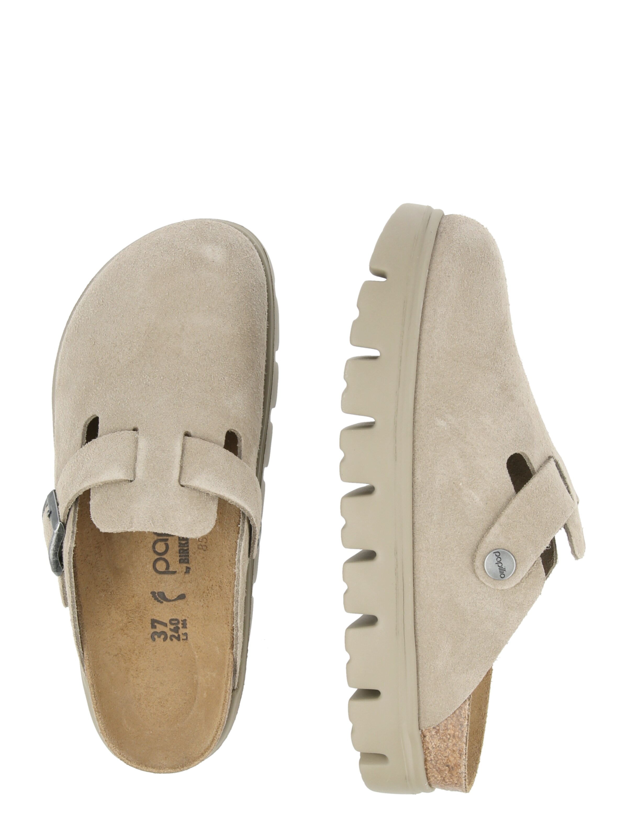 BIRKENSTOCK Clogs 'Boston Chunky Leve' in Grijs