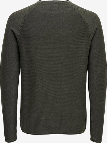 Only & Sons Regular Fit Pullover 'Dextor' in Grün