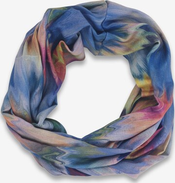 styleBREAKER Schal 'Loop Schal mit Aquarell Wellenmuster' in Blau: Vorderseite