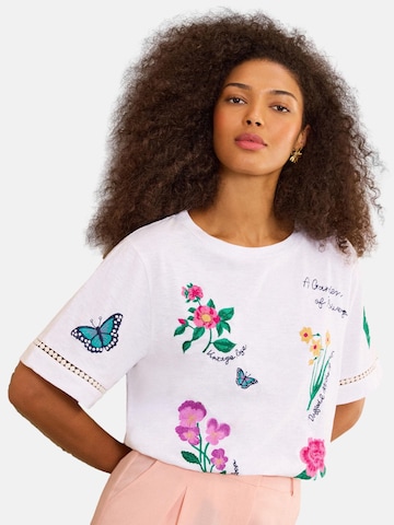 T-shirt love & roses en blanc : devant