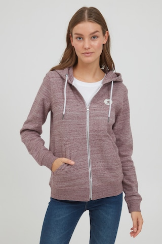 Oxmo Zip-Up Hoodie 'HELNA' in Brown: front