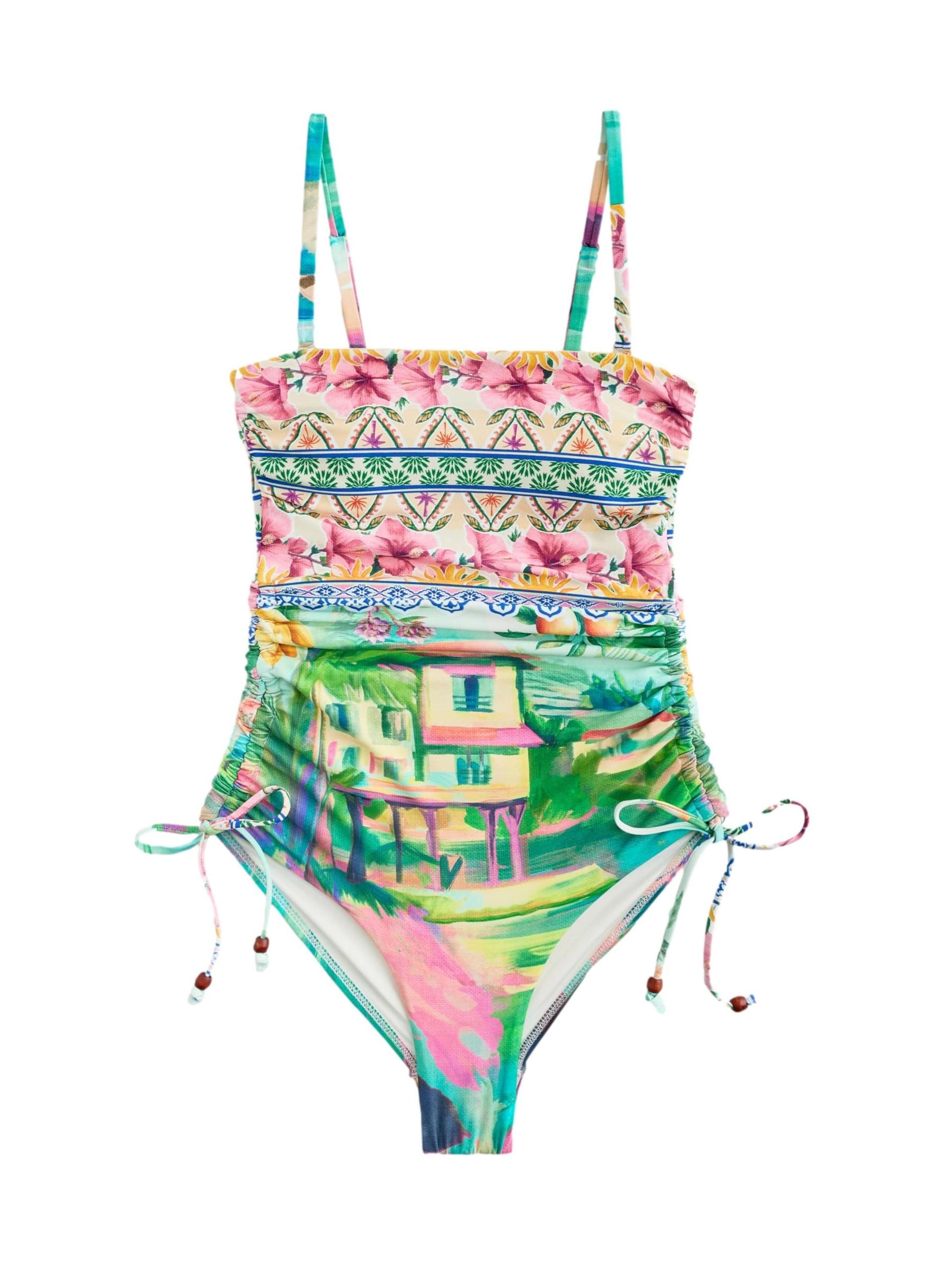 Bandeau Maillot de bain modelant Next en rose : devant