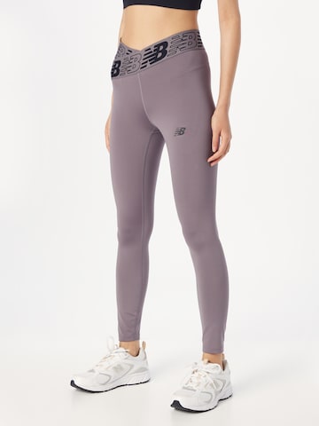 new balance Skinny Spodnie sportowe w kolorze szary: przód