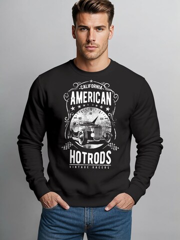 Neverless Sweatshirt 'American Hotrods' in Black