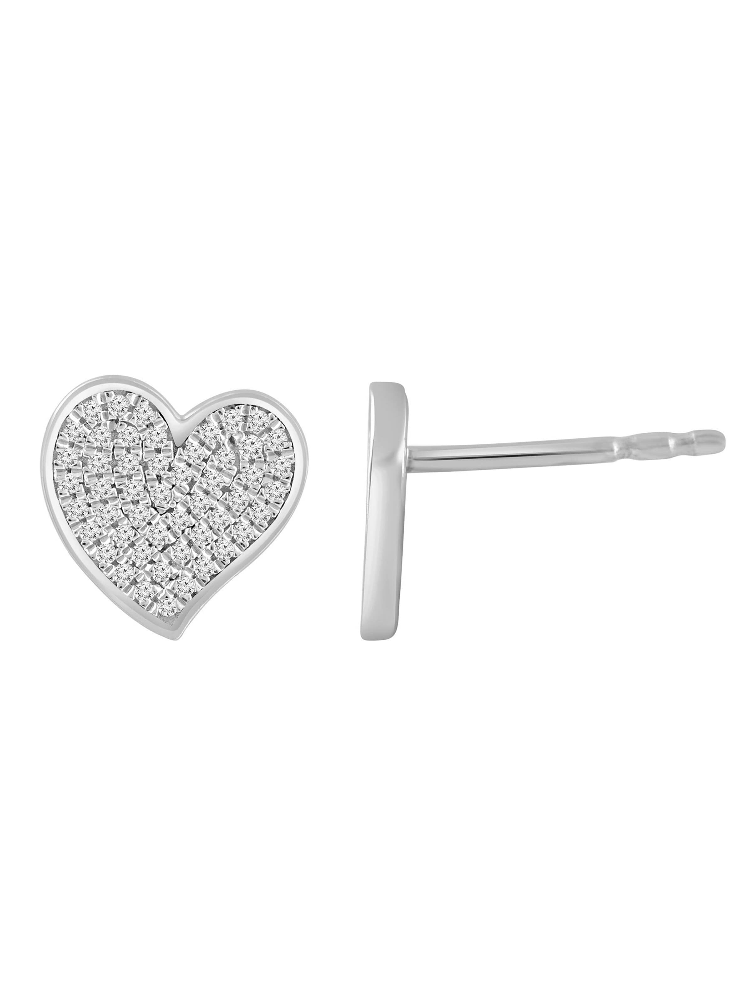 Boucles d'oreilles 'Ohrringe aus 375 Weißgold mit Diamant' Diamant Exquis en argent