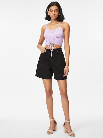 Monki Wide Leg Shorts in Schwarz