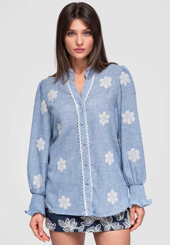 Ombre Blouse in Blue: front