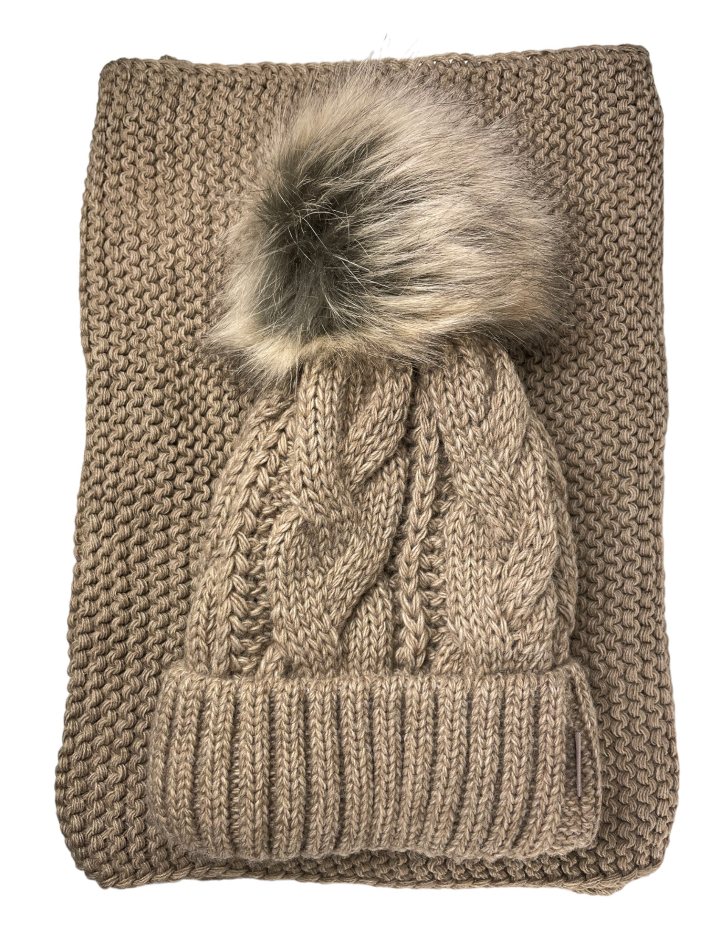 Kumixi Beanie 'Set' in Beige: front