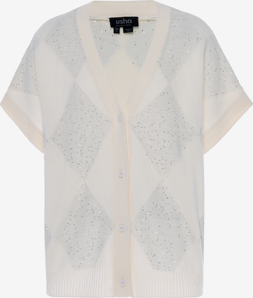 usha BLACK LABEL - Casaco de malha em branco: frente