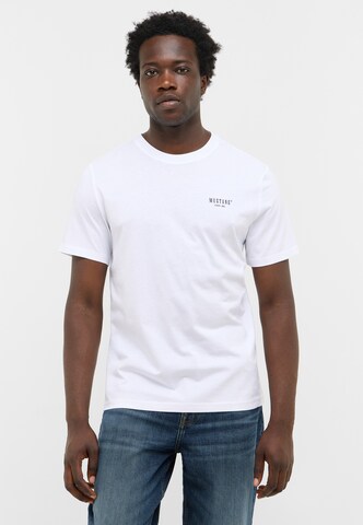 MUSTANG T-Shirt 'Style Austin' in Weiß