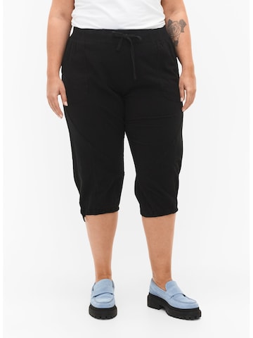 Loosefit Pantalon 'Jeasy' Zizzi en noir : devant