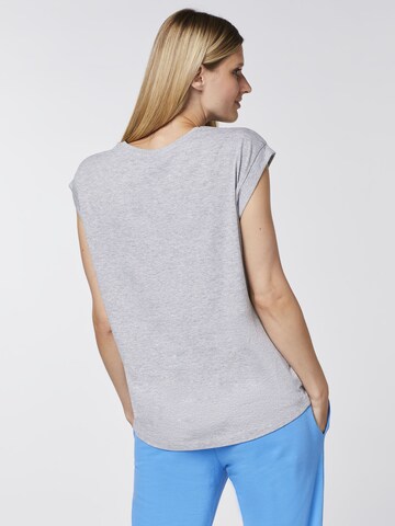 Oklahoma Jeans Top ' mit Statement-Print aus Jersey ' in Grey