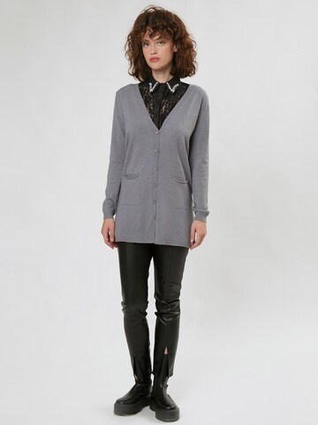 Influencer Knit cardigan 'Roll edge' in Grey