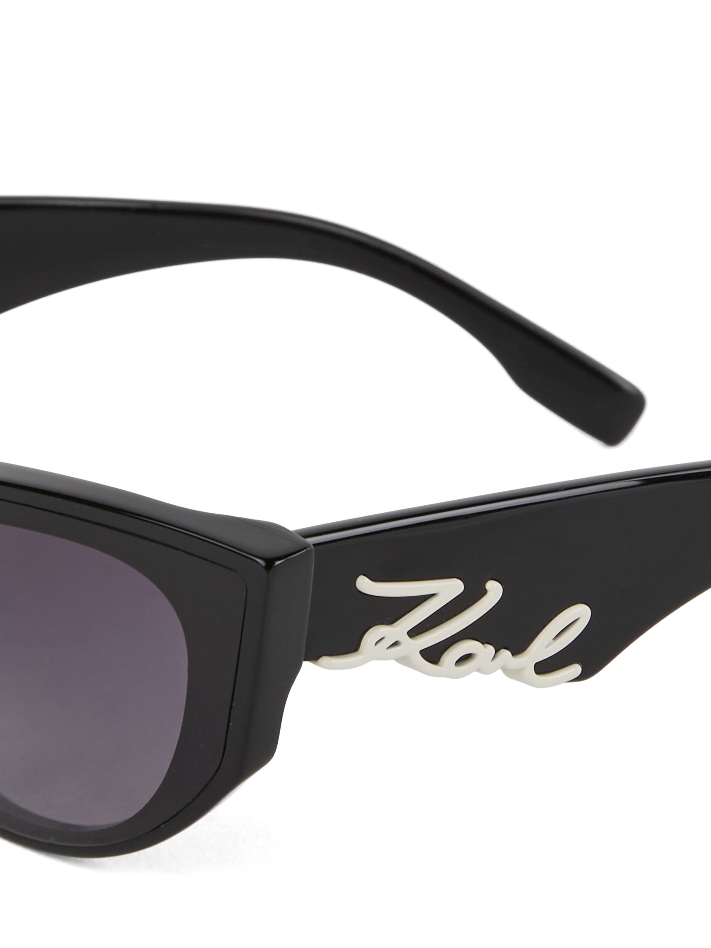 juoda Karl Lagerfeld Akiniai nuo saulės ' AUSGESCHNITTENES SIGNATUR-LOGO '