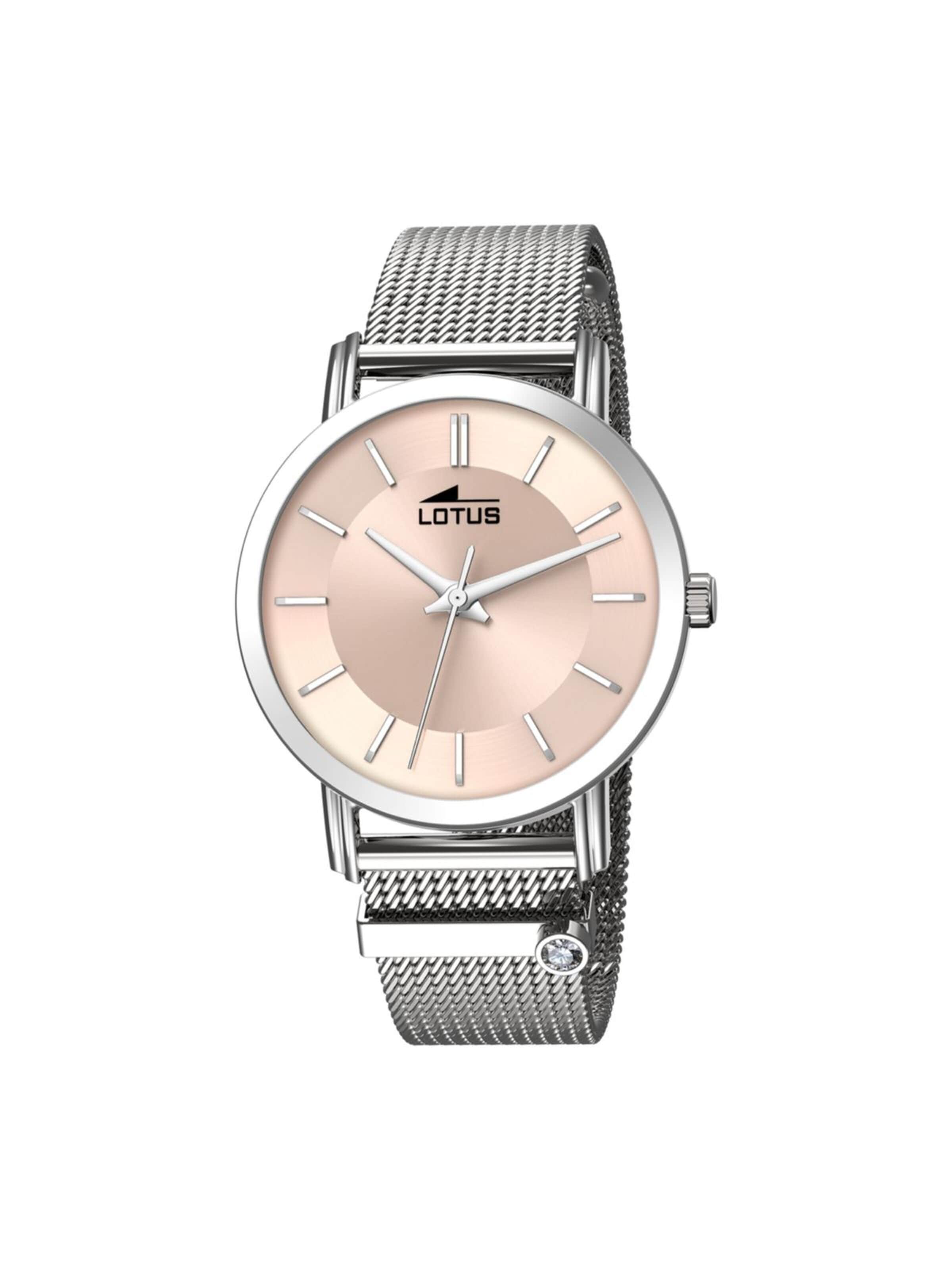 Montre à affichage analogique Lotus en rose : devant