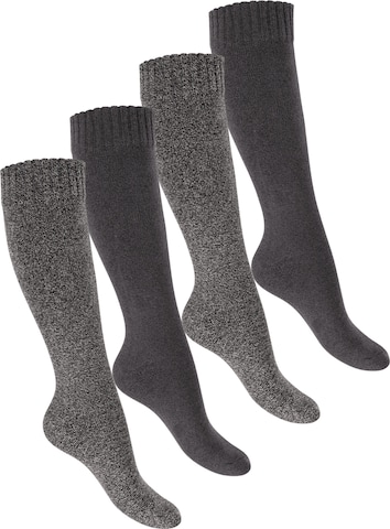 footstar Knee High Socks 'Winter Comfort' in Grey: front