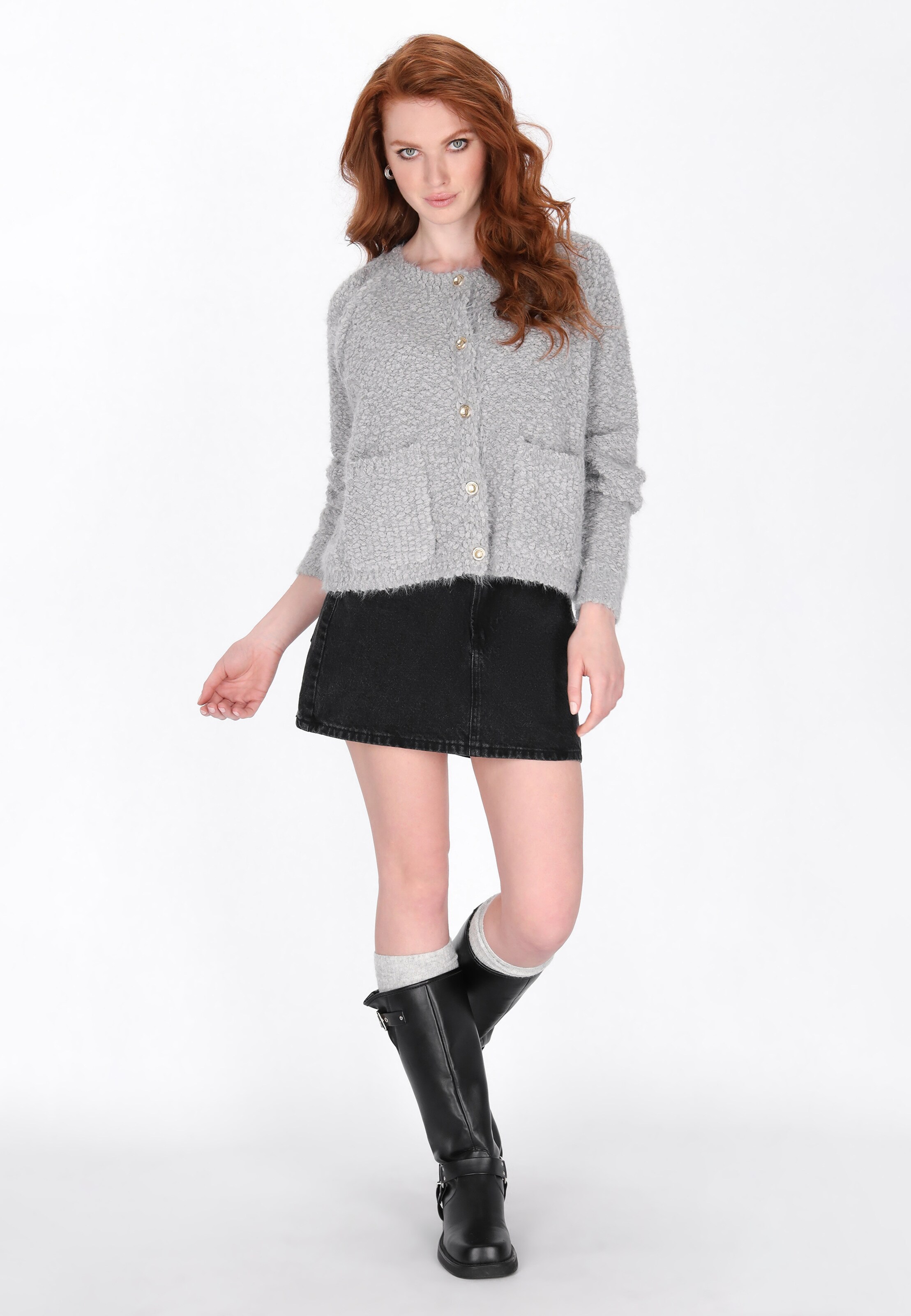 DreiMaster Vintage Strickjacke in Grau