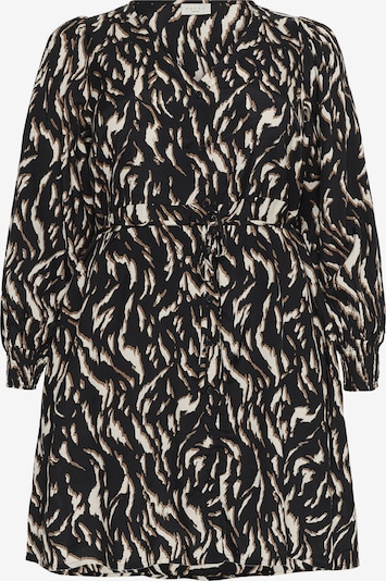 Suknelė 'Milina' iš KAFFE CURVE, spalva – nebalintos drobės spalva / karamelės / juoda, Prekių apžvalga